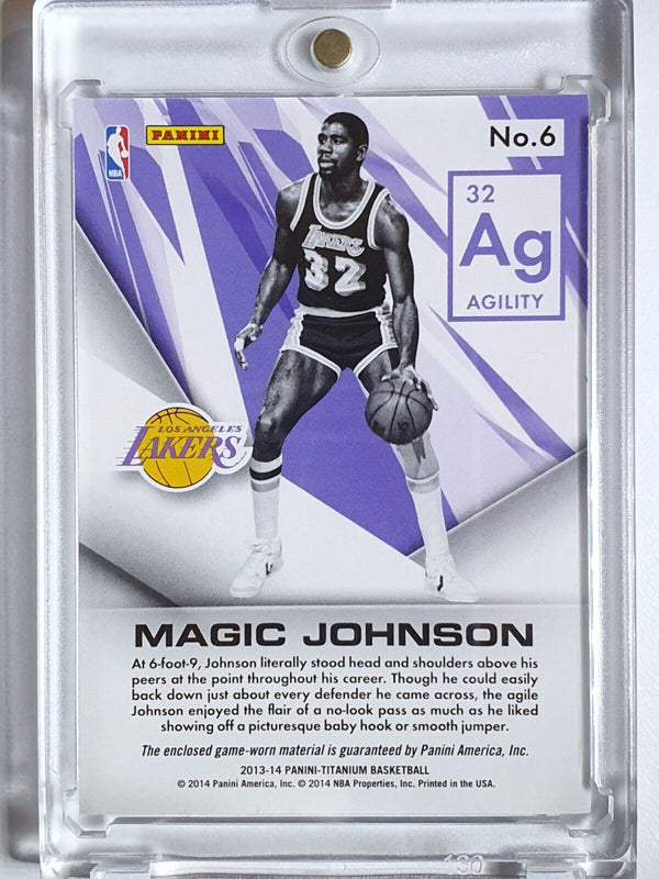 2013 Panini Titanium Magic Johnson #PATCH /99 Game Worn Jersey - Rare