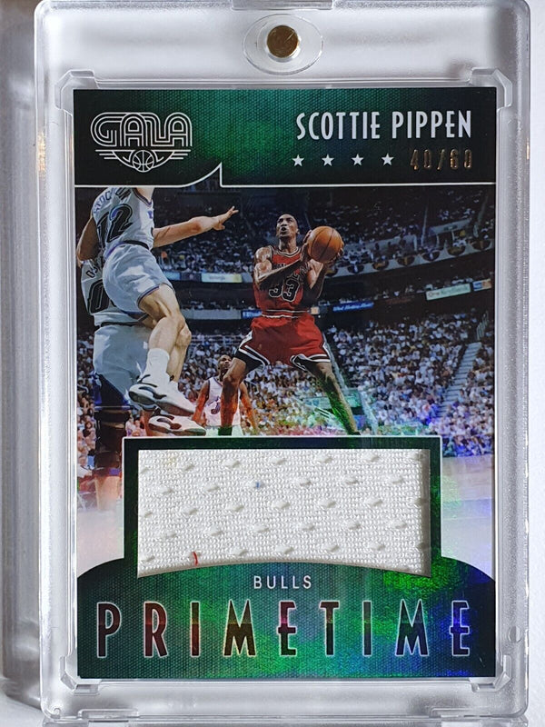 2015 Gala Scottie Pippen #PATCH GREEN HOLO /60 Game Worn Jumbo Jersey - Rare