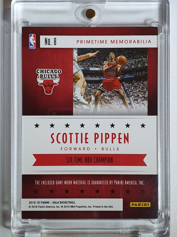 2015 Gala Scottie Pippen #PATCH GREEN HOLO /60 Game Worn Jumbo Jersey - Rare