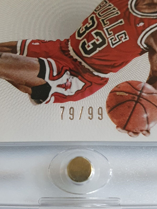 2015 National Treasures Scottie Pippen #PATCH /99 Game Worn Jersey - Rare