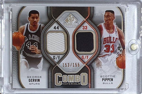 2009 SP Game Used Scottie Pippen George Gervin #PATCH /155 Dual Worn Jerseys