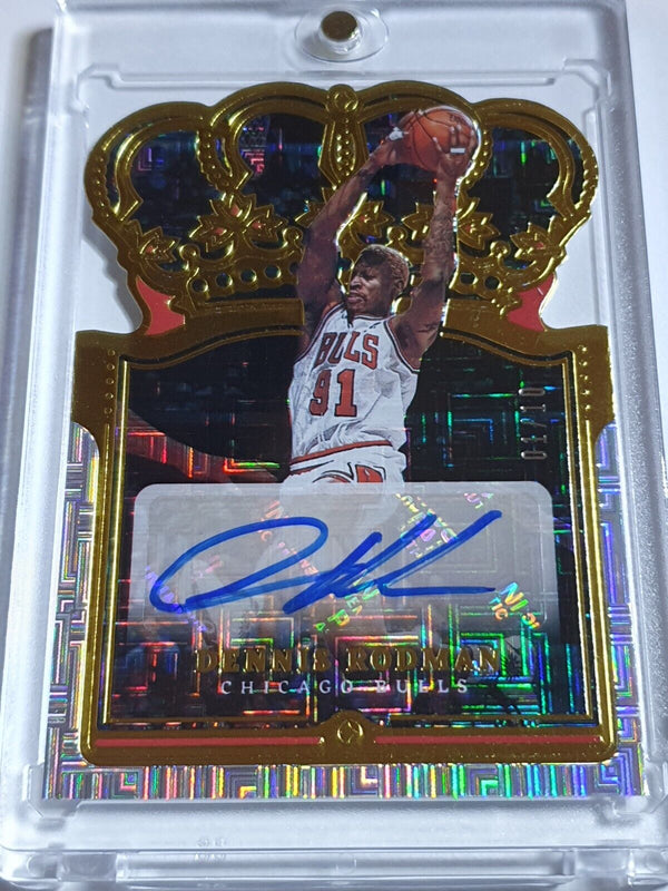 2021 Crown Royale Dennis Rodman AUTO GOLD 01/10 Die Cut Prizm Autograph - Rare