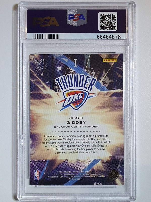 2021 Panini Court Kings Josh Giddey Rookie #69 RC - PSA 10 (POP 5)