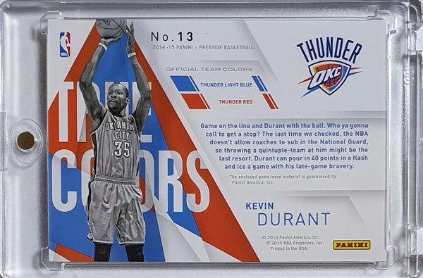 2014 Panini Prestige Kevin Durant #PATCH /75 Game Worn Jersey - Rare