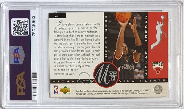 1996 Upper Deck Michael Jordan #VP1 MJ's Viewpoints - PSA 9 (LOW POP)