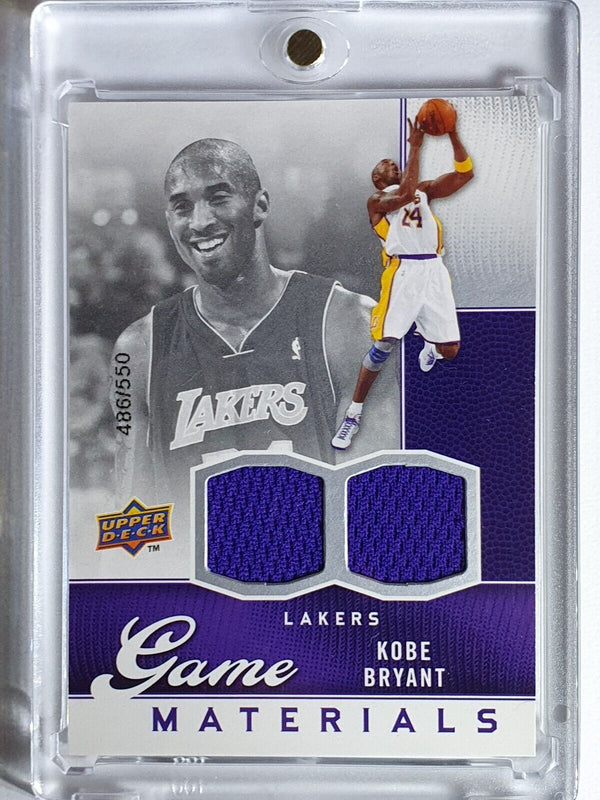 2009 Upper Deck Kobe Bryant #PATCH /500 Game Worn Dual Jerseys - Rare