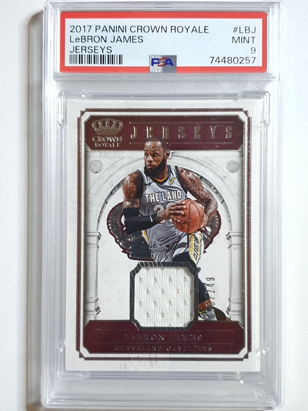 2017 Panini Crown Royale Lebron James #PATCH /249 Game Worn Jersey - PSA 9