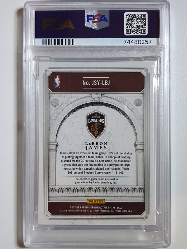 2017 Panini Crown Royale Lebron James #PATCH /249 Game Worn Jersey - PSA 9