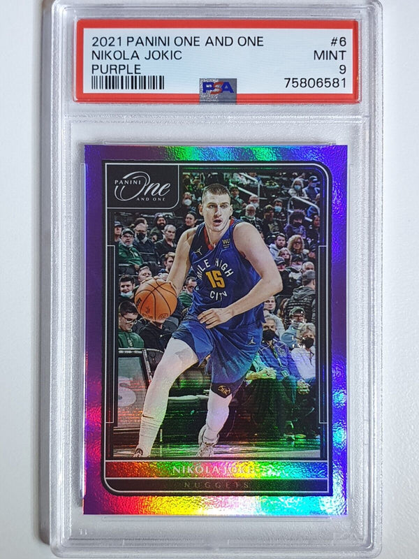 2021 Panini One and One Nikola Jokic #6 PURPLE /25 Holo - PSA 9 (POP 3)