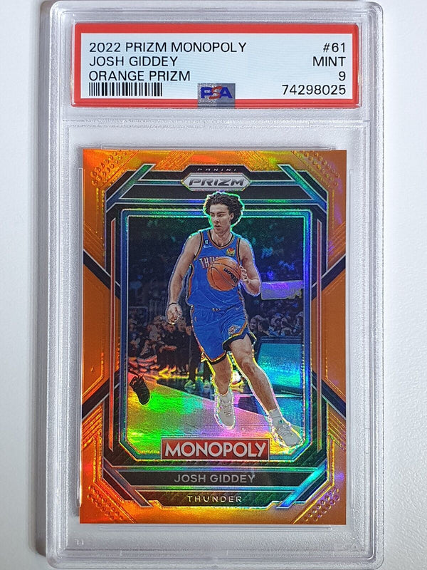 2022 Prizm Monopoly Josh Giddey #61 ORANGE /124 Holo - PSA 9 (POP 2)