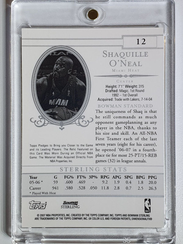 2006 Bowman Sterling Shaquille O'Neal #PATCH Game Worn Red Jersey - Rare