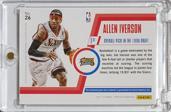 2014 Panini Prestige Allen Iverson #PATCH /99 Game Worn Jersey - Ready to Grade