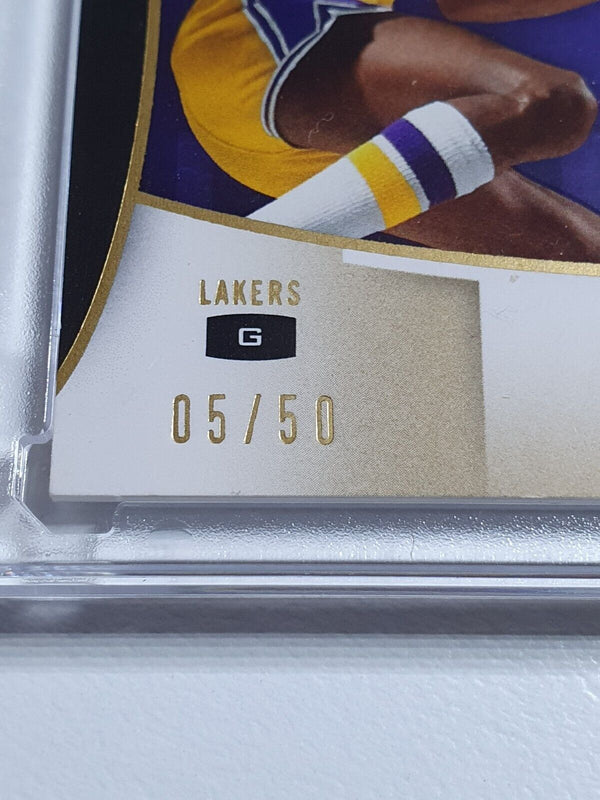 2007 Upper Deck Magic Johnson #PATCH /50 Game Worn Dual Jerseys - Rare