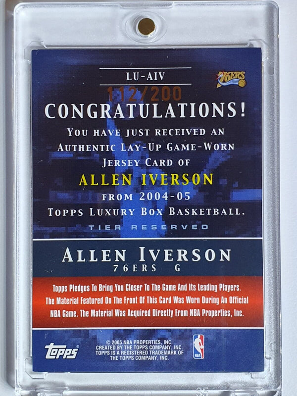 2005 Topps Luxury Box Allen Iverson #PATCH /200 Game Worn Jersey - Rare