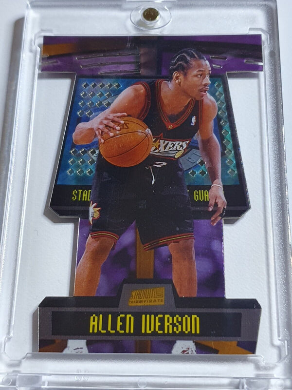 1999 Topps Stadium Club Allen Iverson TRIUMVIRATE Die Cut - Rare