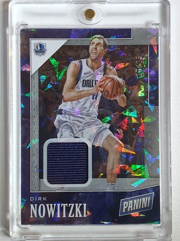 2019 Panini Dirk Nowitzki #PATCH CRACKED ICE /25 Game Worn Jersey - Rare