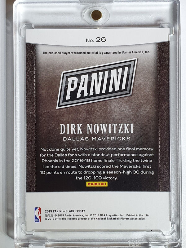 2019 Panini Dirk Nowitzki #PATCH CRACKED ICE /25 Game Worn Jersey - Rare