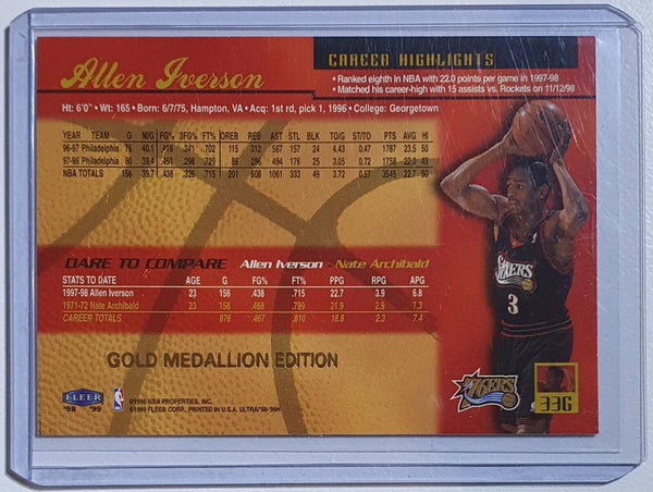 1998 Fleer Ultra Allen Iverson #33G GOLD MEDALLION Edition - Ready to Grade