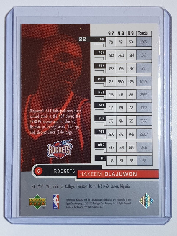1999 Upper Deck HoloGrFX Hakeem Olajuwon #22 Holo - Ready for Grading