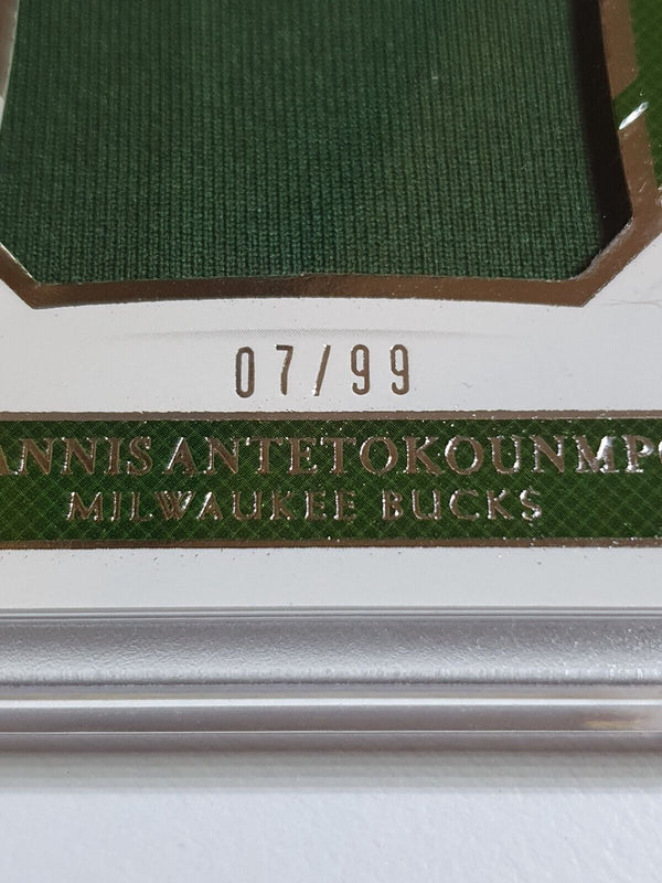 2018 National Treasures Giannis Antetokounmpo #PATCH /99 Game Worn Jumbo Jersey