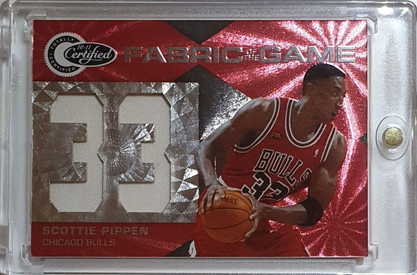 2010 Totally Certified Scottie Pippen #PATCH RED /299 Game Worn Dual Jersey