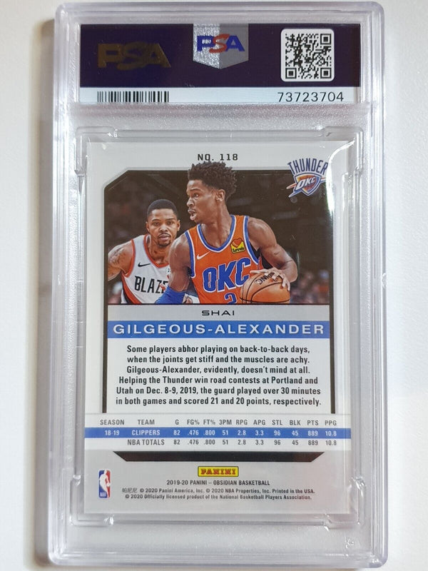 2019 Obsidian Shai Gilgeous-Alexander #118 WHITE PULSAR Prizm - PSA 9 (POP 2)