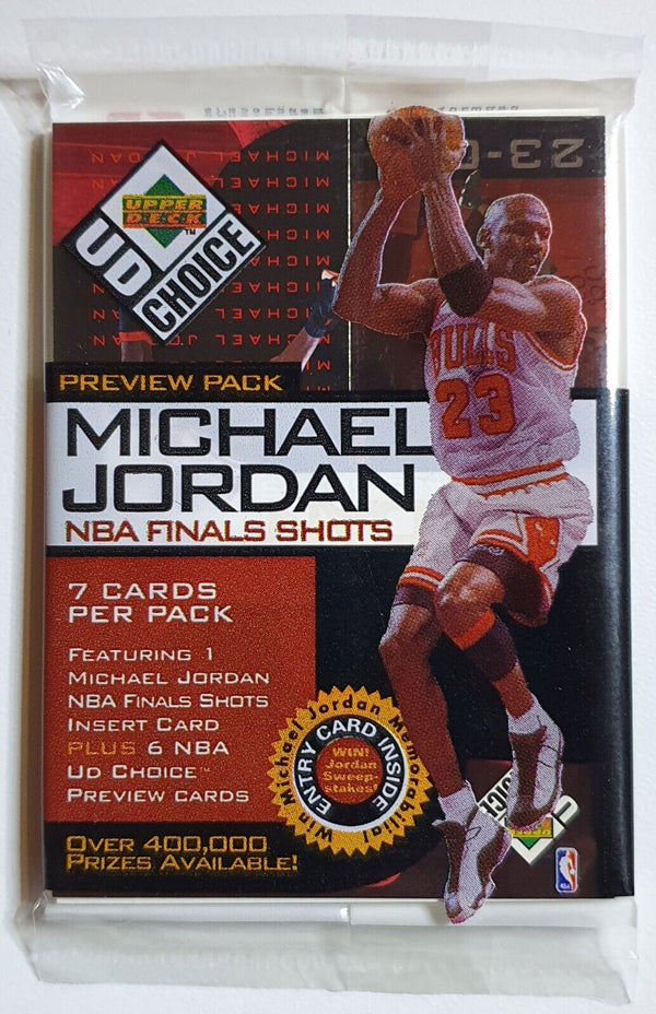 1998 UD Choice Michael Jordan NBA FINALS SHOTS PREVIEW 3 Packs - Factory Sealed