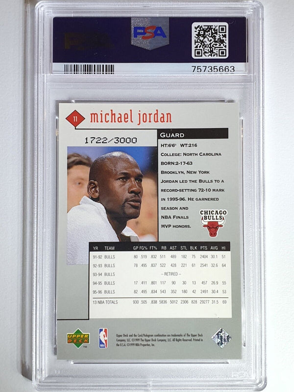 1998 UD Michael Jordan Black Diamond #11 DOUBLE RED /3000 - PSA 9 (LOW POP)