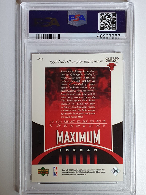 1999 Upper Deck Michael Jordan #MJ5 HOLOGrFX Maximum MJ - PSA 9