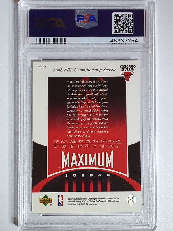 1999 Upper Deck Michael Jordan #MJ4 HOLOGrFX Maximum MJ - PSA 9