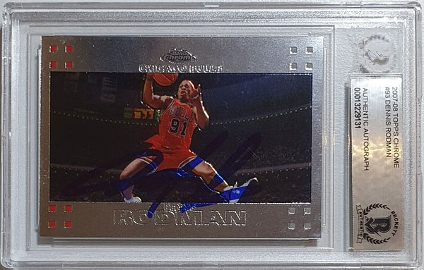 2007 Topps Chrome Dennis Rodman AUTO #93 On Card Autograph - BGS Authenticated