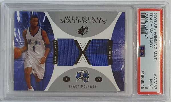 2003 Upper Deck SPx Tracy McGrady #PATCH Dual Game Jerseys - PSA 9 (POP 1)