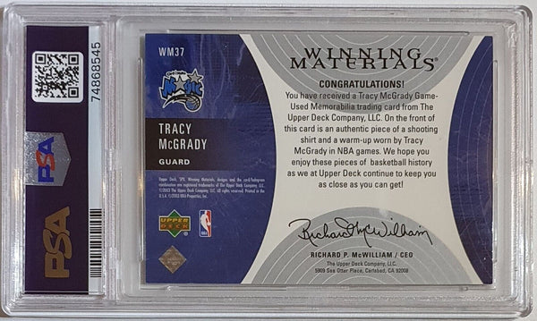 2003 Upper Deck SPx Tracy McGrady #PATCH Dual Game Jerseys - PSA 9 (POP 1)