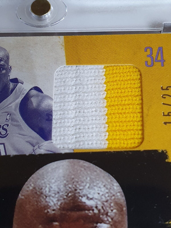 2013 Panini Elite Shaquille O'Neal #PATCH PRIME /25 Game Worn 2 Color Jersey