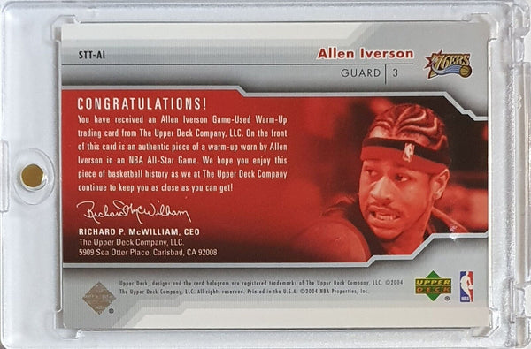 2004 Upper Deck Allen Iverson #PATCH All Star Game Worn Jersey - Rare