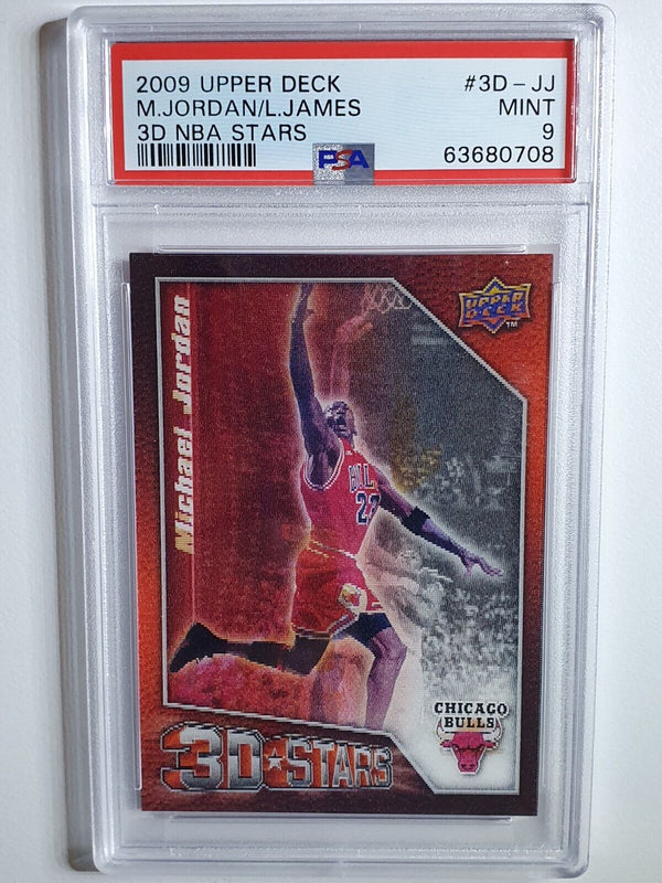 2009 Upper Deck Michael Jordan LeBron James 3D NBA Stars - PSA 9 (LOW POP)