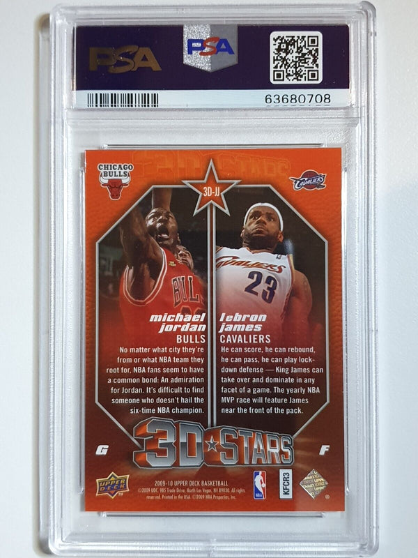 2009 Upper Deck Michael Jordan LeBron James 3D NBA Stars - PSA 9 (LOW POP)