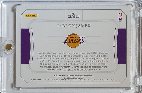 2018 National Treasures LeBron James #PATCH /99 Game Worn Jumbo Jersey - Rare