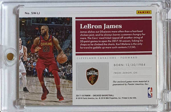 2017 Panini Encased Lebron James #PATCH /99 Game Worn Jumbo Jersey - Rare