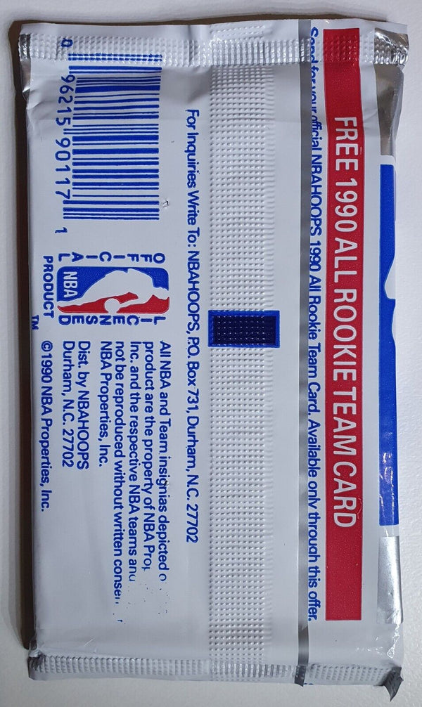 1990-91 NBA Hoops Series 1 Sealed Pack - Factory Sealed Packs