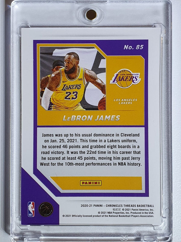 2020 Panini Chronicles Lebron James #85 RED Prizm /149 Threads - Ready to Grade