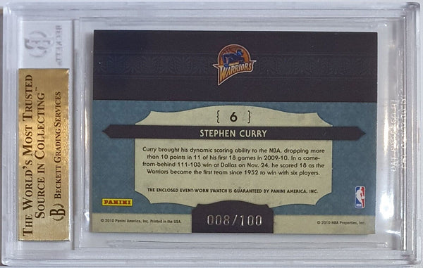 2009 Timeless Treasures Stephen Curry Rookie PATCH /100 Jersey - BGS 9.5 (POP 5)