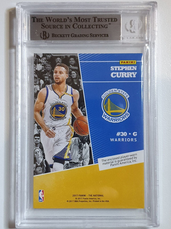 2017 Panini Stephen Curry #PATCH ESCHER SQUARES /10 Jersey - BGS 9 (POP 1)