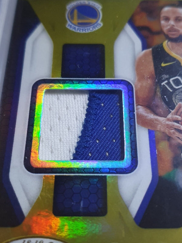 2018 Certified Stephen Curry #PATCH GOLD /10 Game Jersey - BGS 9 (POP 1)