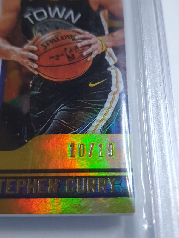 2018 Certified Stephen Curry #PATCH GOLD /10 Game Jersey - BGS 9 (POP 1)