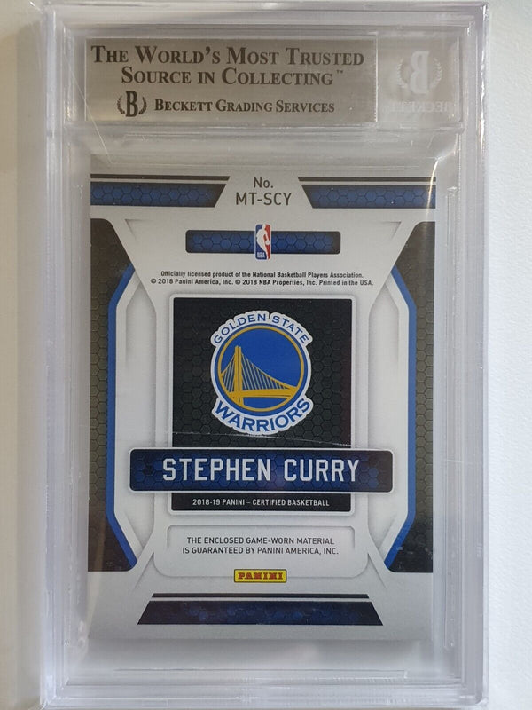 2018 Certified Stephen Curry #PATCH GOLD /10 Game Jersey - BGS 9 (POP 1)