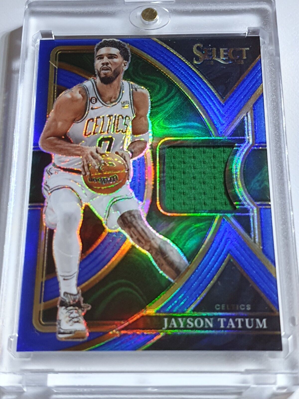 2022 Panini Select Jayson Tatum #PATCH BLUE Prizm /75 Game Worn Jersey –  Perfect Edges Cards