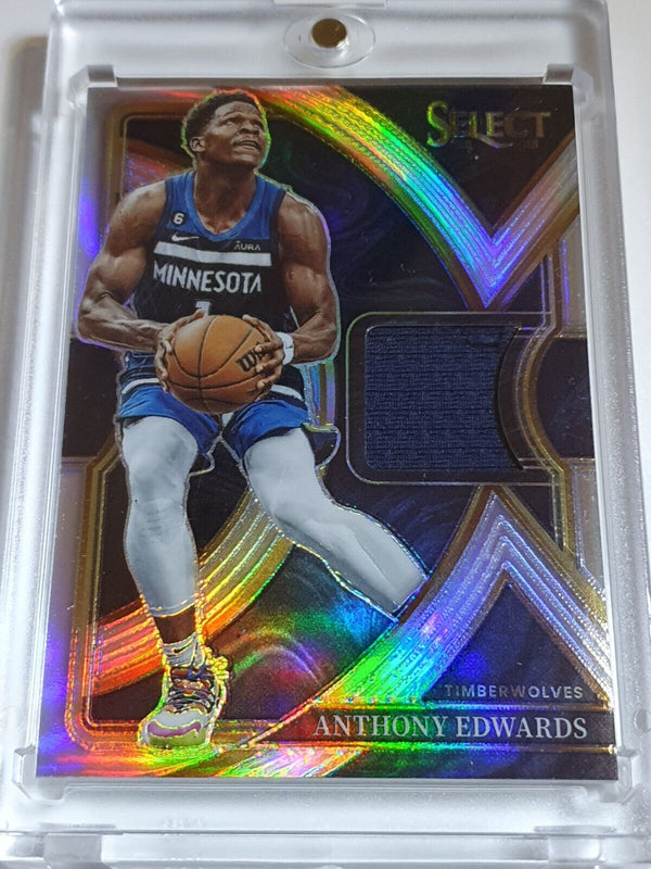 2022 Panini Select Anthony Edwards #PATCH SILVER Prizm Game Worn Jersey - Rare