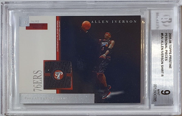 2005 Topps Pristine Allen Iverson #PATCH /75 Game Worn Jersey - BGS 9 (POP 1)