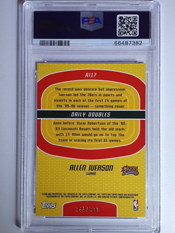 2005 Topps Finest Allen Iverson #AI-17 /399 Iverson Moments - PSA 10 (POP 6)